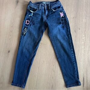 PAIGE WOMENS DENIM EMBROIDERED JEANS ( PETITE)  SZ 1